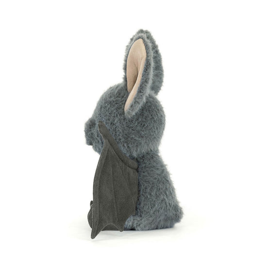 Plush toy bat with a soft texture on a white background