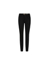 Black slim-fit ankle-length jeans shown flat against a solid white background.