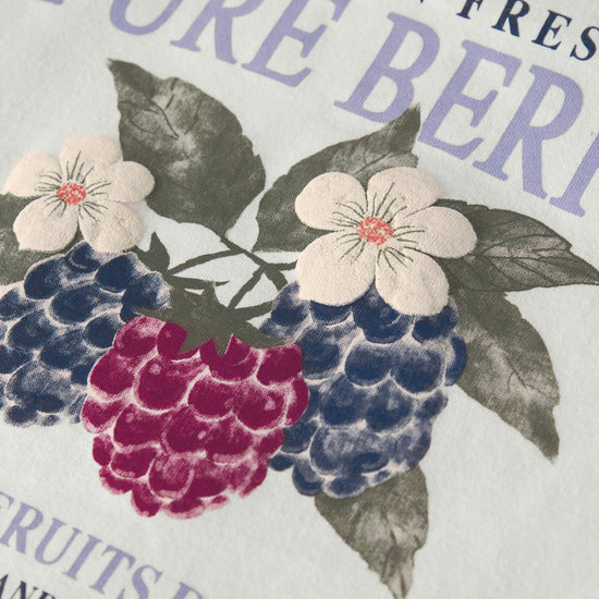 Design with berries and flowers on a light background