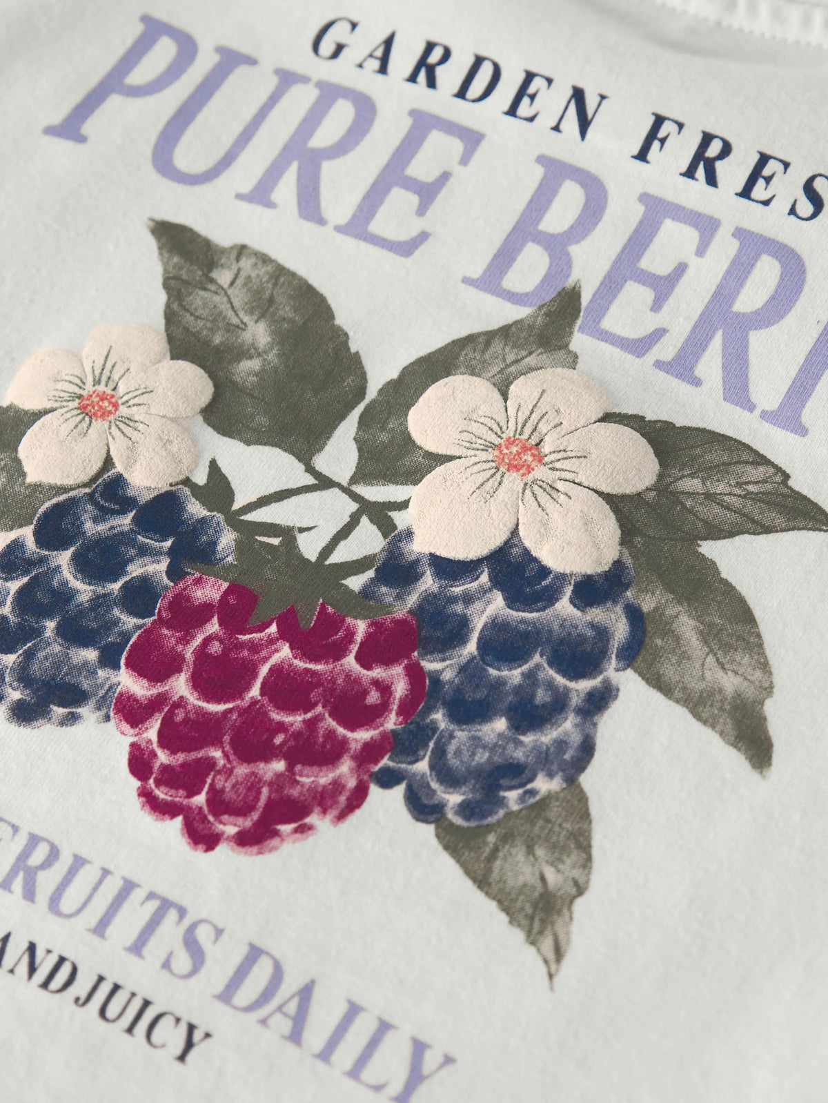 Design with berries and flowers on a light background