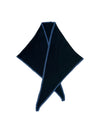 A folded Dark Navy Triangular Scarf with Light Blue trim, arranged in a crossed pattern on a white background.