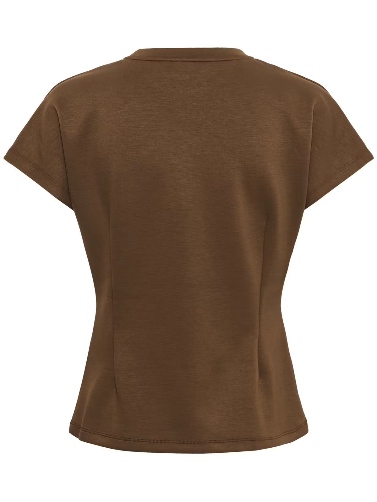 A brown short-sleeve t-shirt shown from the back, displayed on a clean white background.