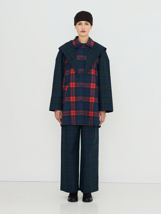 Check Trench Coat
