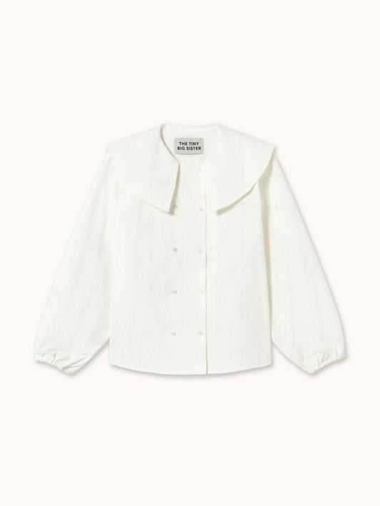 Embroidered Horses Buttoned Blouse