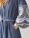 Chambray Dress with Embroidery