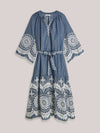 Chambray Dress with Embroidery