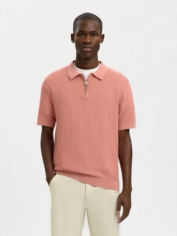 Cran Knit Structure Zip Polo