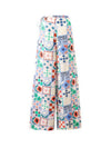 Wide-leg patchwork print trousers with high waist and side-tie fastening in a multicoloured bohemian design.