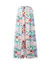 Wide-leg patchwork print trousers with high waist and side-tie fastening in a multicoloured bohemian design.