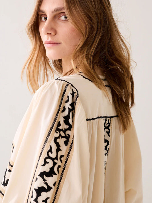 Embroidered Blouse Crispy Cotton