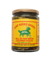 Jar of Goat Rodeo Goods cucumber pickles with a yellow label