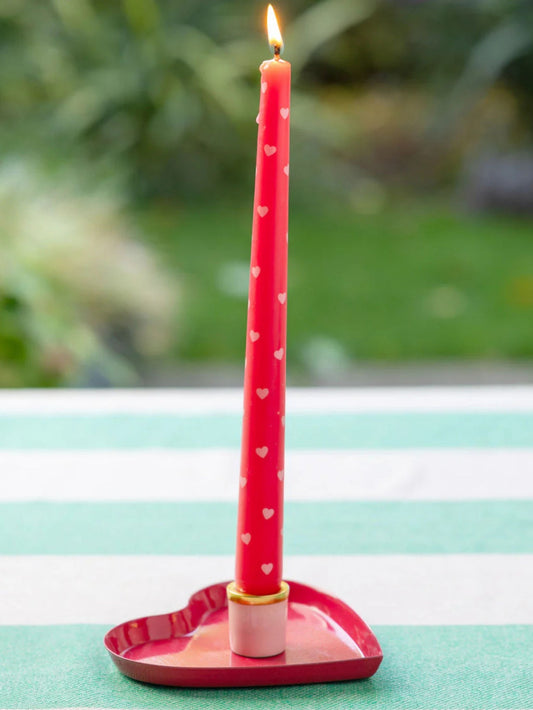Tapered Candlesticks with Hearts