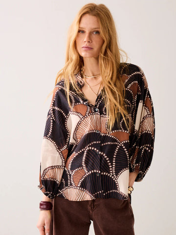 Loose Fitting Blouse with Print