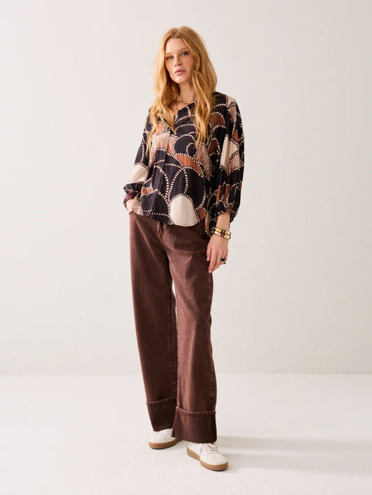 Loose Fitting Blouse with Print