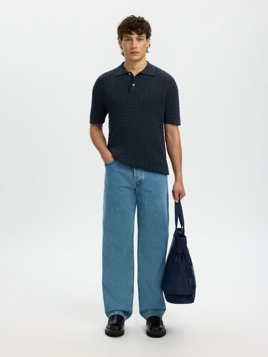 Mattis Cable Knit Polo
