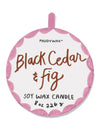 Paddywax Black Cedar & Fig soy wax candle label 