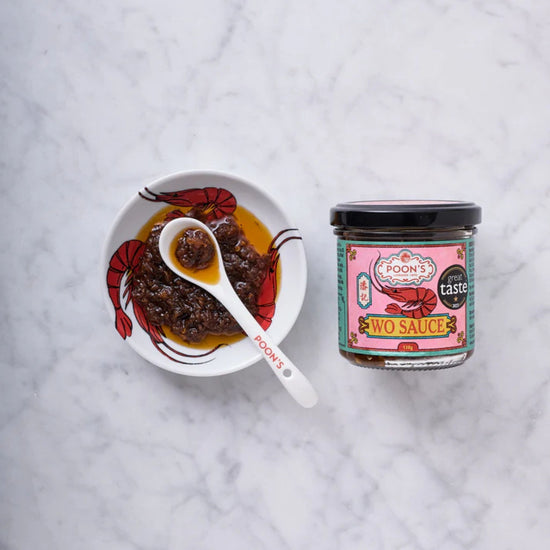 Jar of Poons London WO Sauce  with a colorful label 