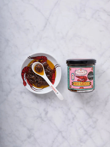Jar of Poons London WO Sauce  with a colorful label 