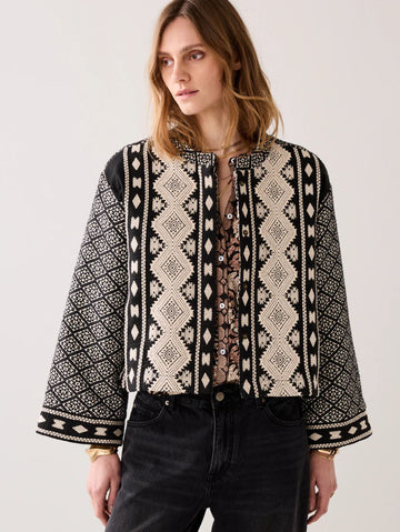 Reversible Jacquard Kimono Jacket