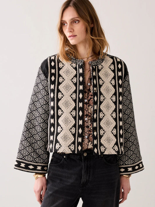 Reversible Jacquard Kimono Jacket
