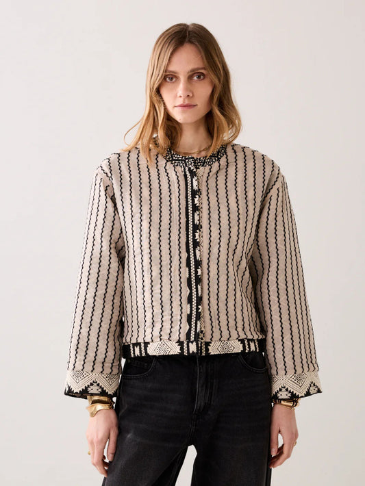 Reversible Jacquard Kimono Jacket