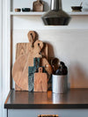 Round wooden chopping board