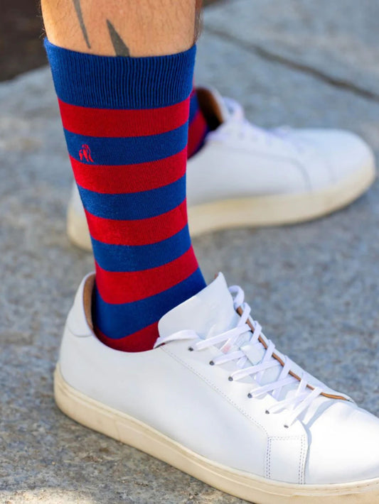 Burgundy Striped Bamboo Socks