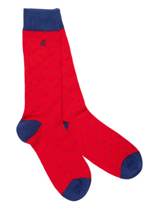 Spotted Red Bamboo Socks