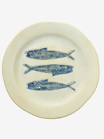 Blue Stoneware Lunch Plate