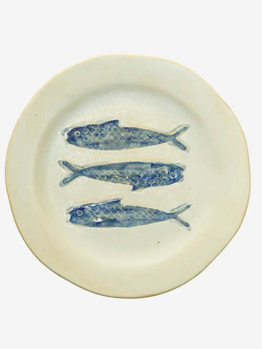 Blue Stoneware Lunch Plate
