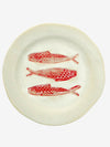 Red Stoneware Lunch Plate